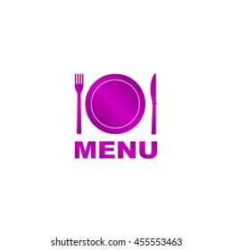 menu with cutlery sign. vector illustration EPS