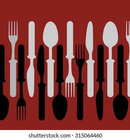 Menu cutlery vector illustration.Kitchen design background vector.Template for menu card.Cutlery color background.