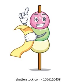 With menu dango mascot cartoon style