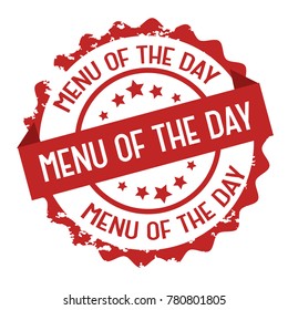 Menu of the day text stamp . Sign.Seal