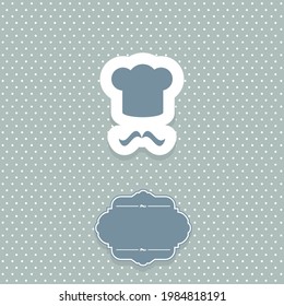 menu design card with chef hat frame