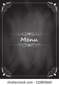 Menu design with a chalk board texture