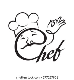 menu design with chef and hand