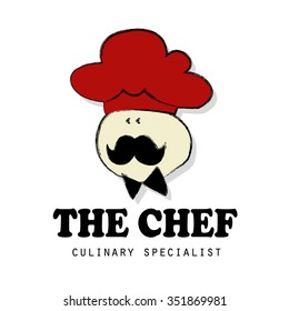 menu design with chef and hand