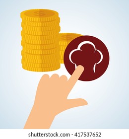 Menu design. coin icon. restaurant concept 