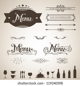 Menu design element set