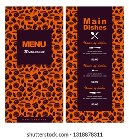 menu design for fast food, restaurant, cafe. vector illustration