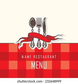 menu design with fork, spoon and knife