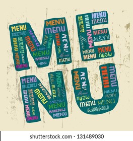 Menu design, free copy space, vector illustration