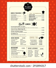 Menu Design with logo Restaurant Cafe shop Graphic Design Template layout 