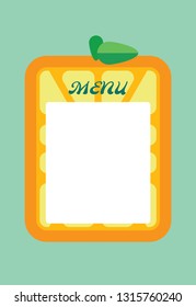 menu design with orange