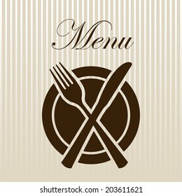 Menu design over beige background, vector illustration