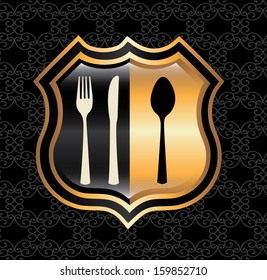 menu design over black background vector illustration 