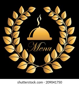menu design over black background vector illustration