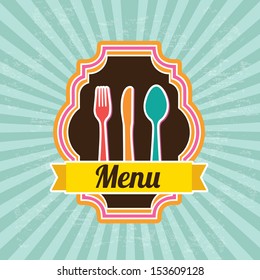 menu design over blue background vector illustration 