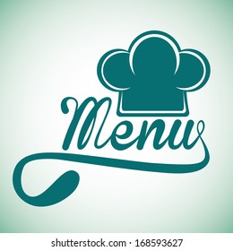 menu design over blue background vector illustration   