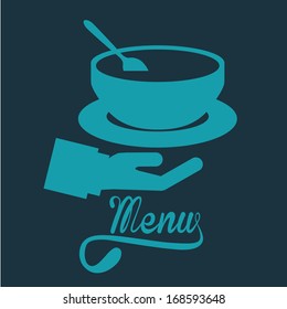 menu design over blue  background vector illustration   