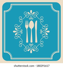 menu design over blue background vector illustration   