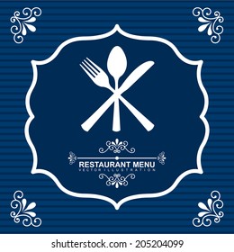 menu design over blue  background vector illustration