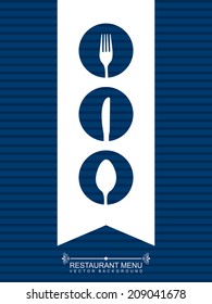 menu design over blue background vector illustration