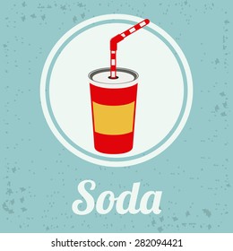 Menu design over blue background, vector illustration