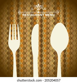 menu design over bronze background vector illustration