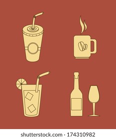 menu design over  brown background vector illustration    
