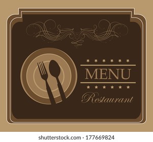 menu design over brown background vector illustration    