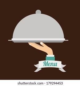 menu design over  brown  background vector illustration    