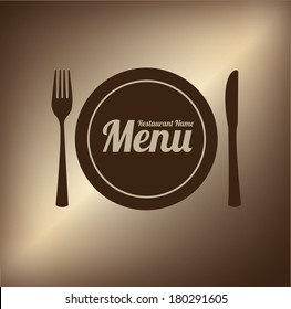 menu design over brown background vector illustration   