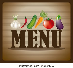 menu design over brown background vector illustration