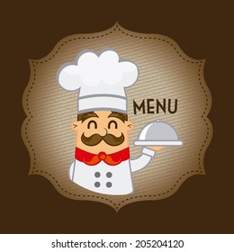 menu design over brown background vector illustration