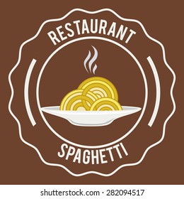 Menu design over brown background, vector illustration