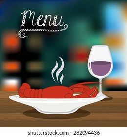 Menu design over colored background, vector illustration