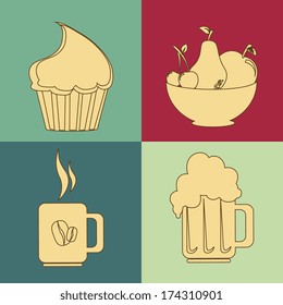 menu design over  colors background vector illustration    