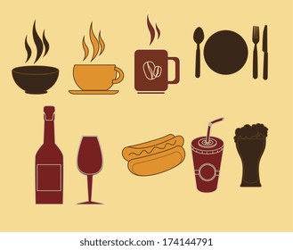 menu design over cream  background vector illustration    