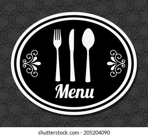 menu design over gray  background vector illustration