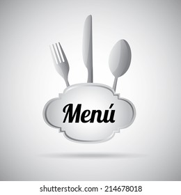 menu design over gray background vector illustration 