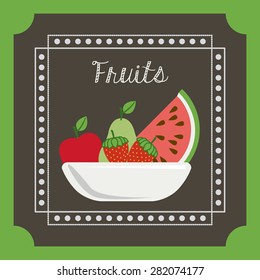 Menu design over green background, vector illustration