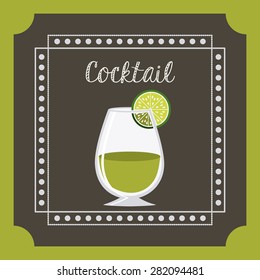 Menu design over green background, vector illustration