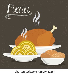 Menu design over grey background, vector illustration