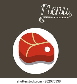 Menu design over grey background, vector illustration