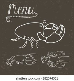 Menu design over grey background, vector illustration