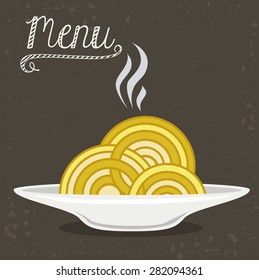 Menu design over grey background, vector illustration