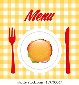 menu design over grid background vector illustration
