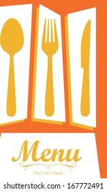 menu design over orange  background vector illustration   