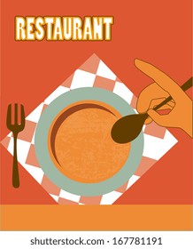 menu design over orange background vector illustration   