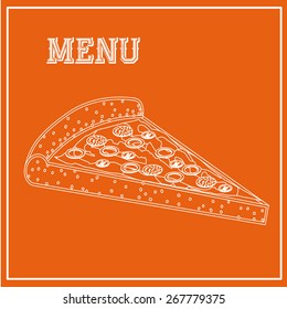 Menu design over orange background vector illustration