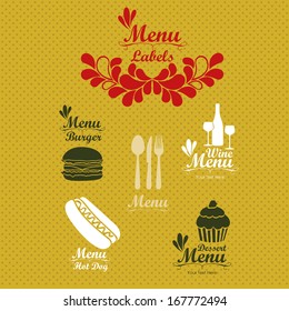 menu design over  pattern background vector illustration   
