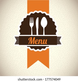 menu design over pattern  background vector illustration   